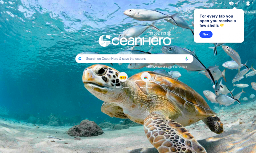 le moteur de recherche ocean hero